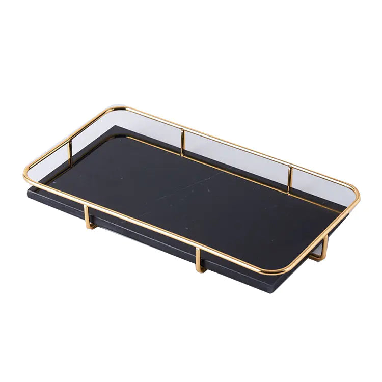 The Echelon Tray: Marble and Metal Vanity Accent