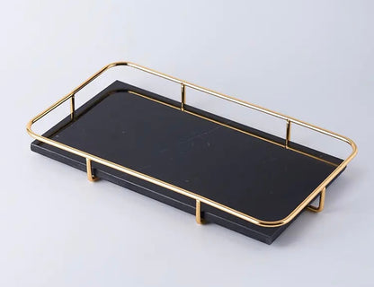 The Echelon Tray: Marble and Metal Vanity Accent