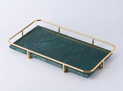 The Echelon Tray: Marble and Metal Vanity Accent