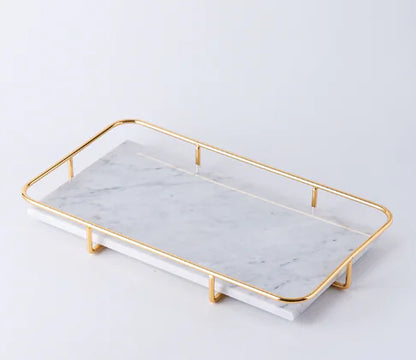 The Echelon Tray: Marble and Metal Vanity Accent